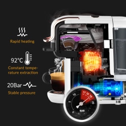 Cafetera HIBREW 4 en 1: Café caliente y frío, cápsulas y molido